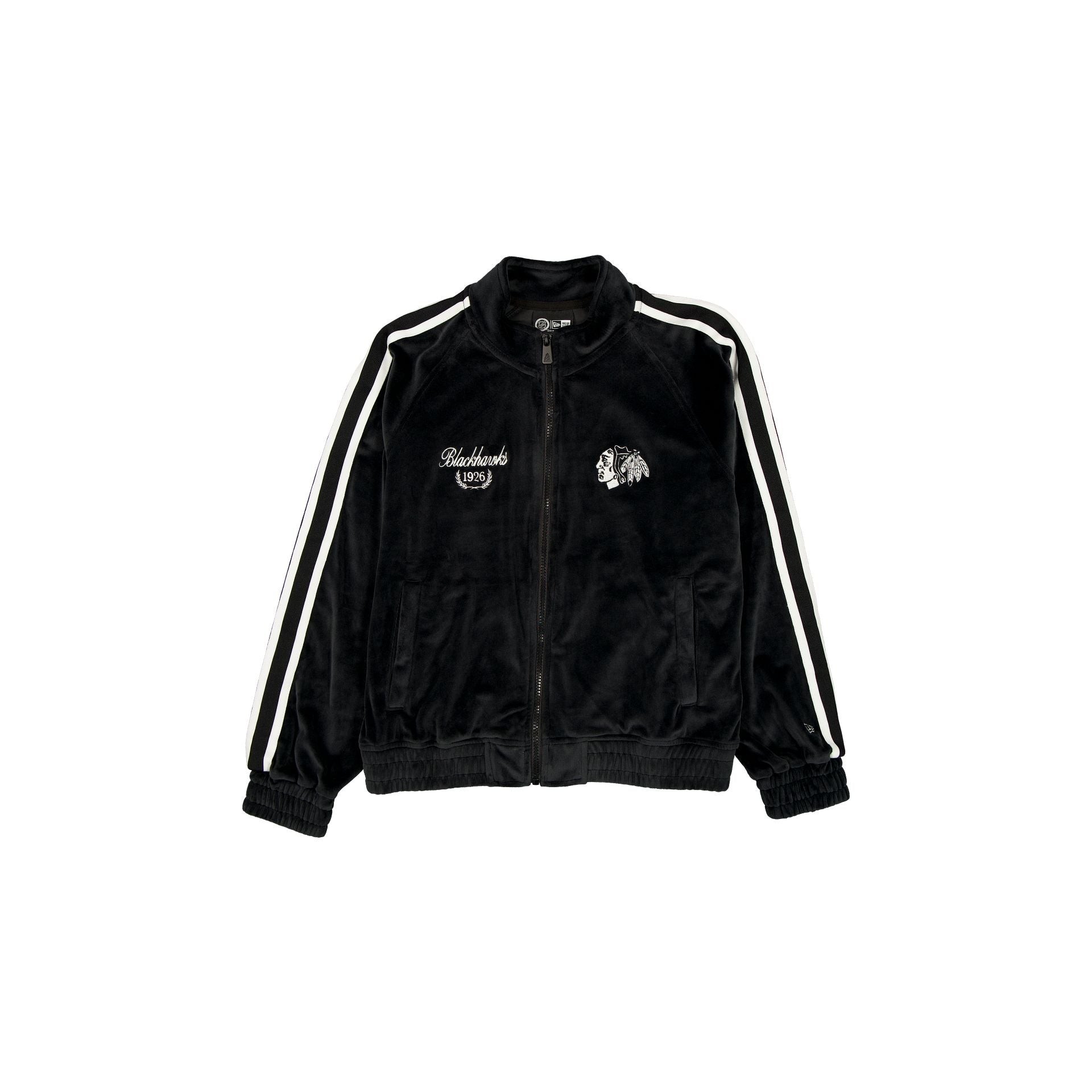 Chicago Blackhawks Throwback Prep Black Women's Track Jacket