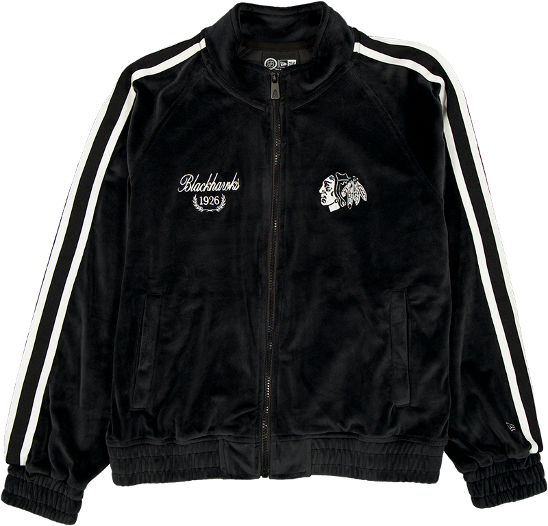 Chicago Blackhawks Throwback Prep Black Women's Track Jacket