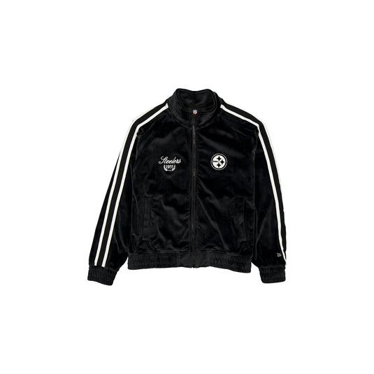 Pittsburgh Steelers Throwback Prep Black Women's Track Jacket - New Era Cap
