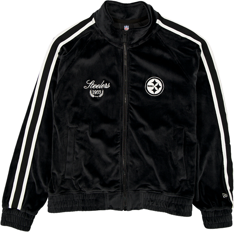 Pittsburgh Steelers Throwback Prep Black Women's Track Jacket