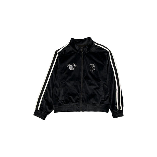 Boston Red Sox Throwback Prep Black Women's Track Jacket - New Era Cap