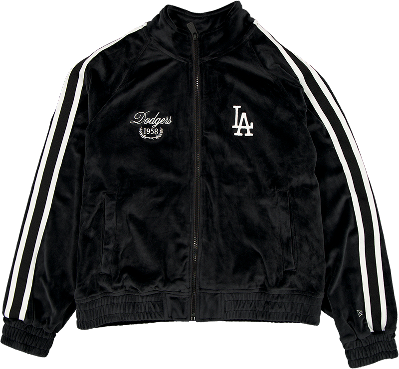 Los Angeles Dodgers Throwback Prep Black Women's Track Jacket