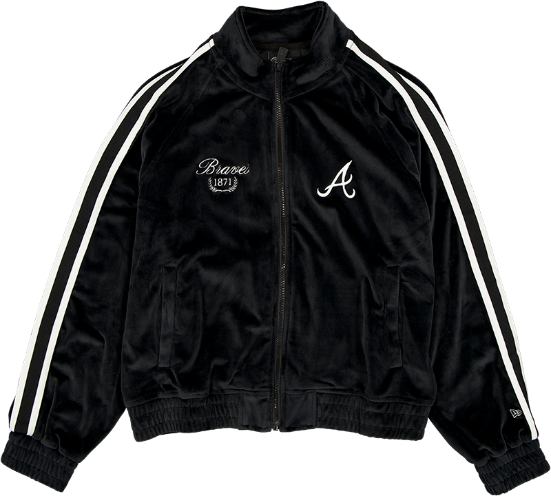 Atlanta Braves Throwback Prep Black Women's Track Jacket
