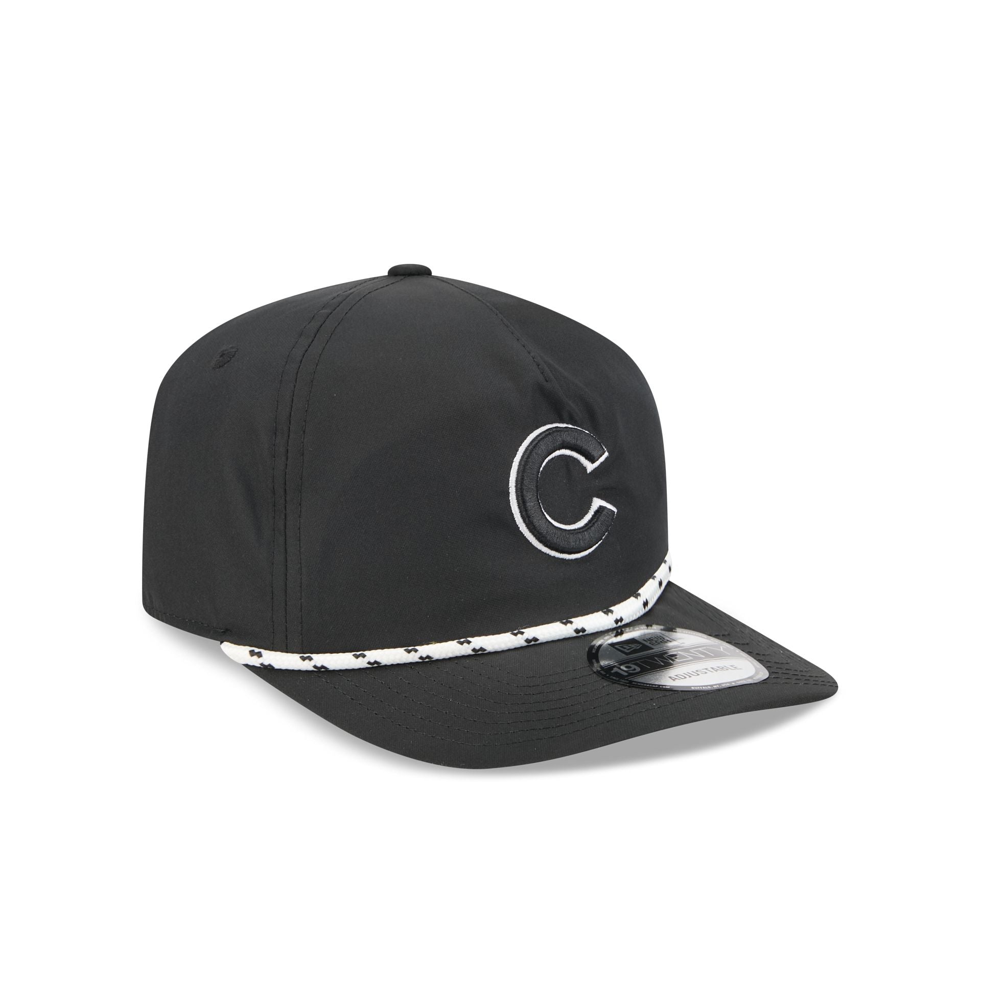 Chicago Cubs Black and White Rope 19TWENTY Snapback Hat