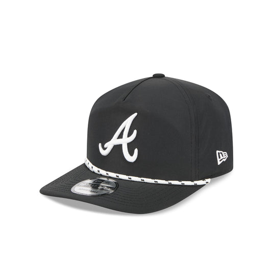 Atlanta Braves Black and White Rope 19TWENTY Snapback Hat - New Era Cap