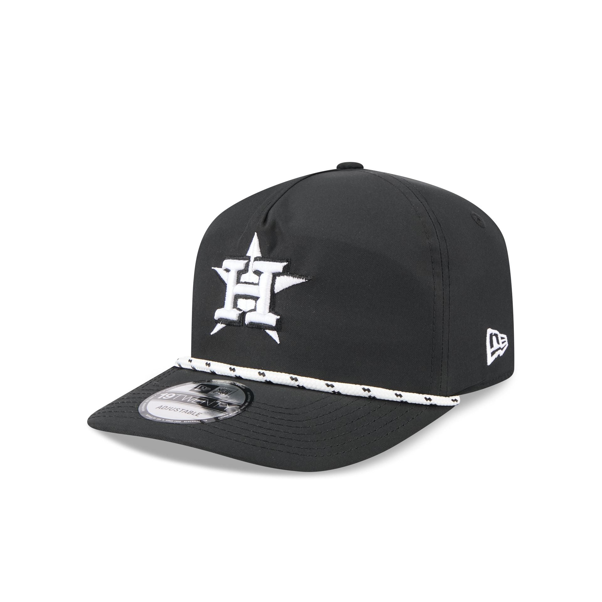 Houston Astros Black and White Rope 19TWENTY Snapback Hat