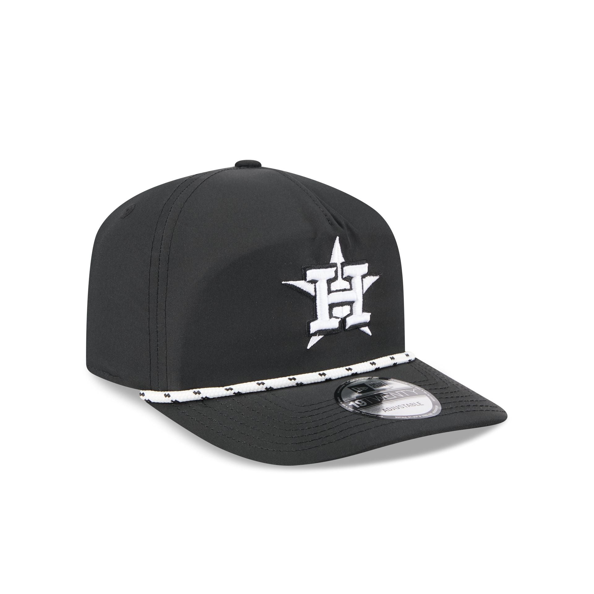 Houston Astros Black and White Rope 19TWENTY Snapback Hat
