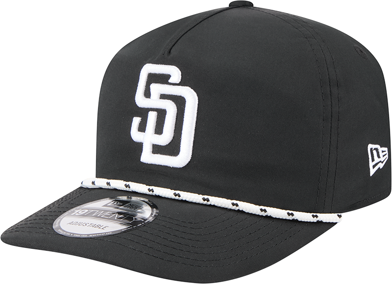 San Diego Padres Black and White Rope 19TWENTY Snapback Hat