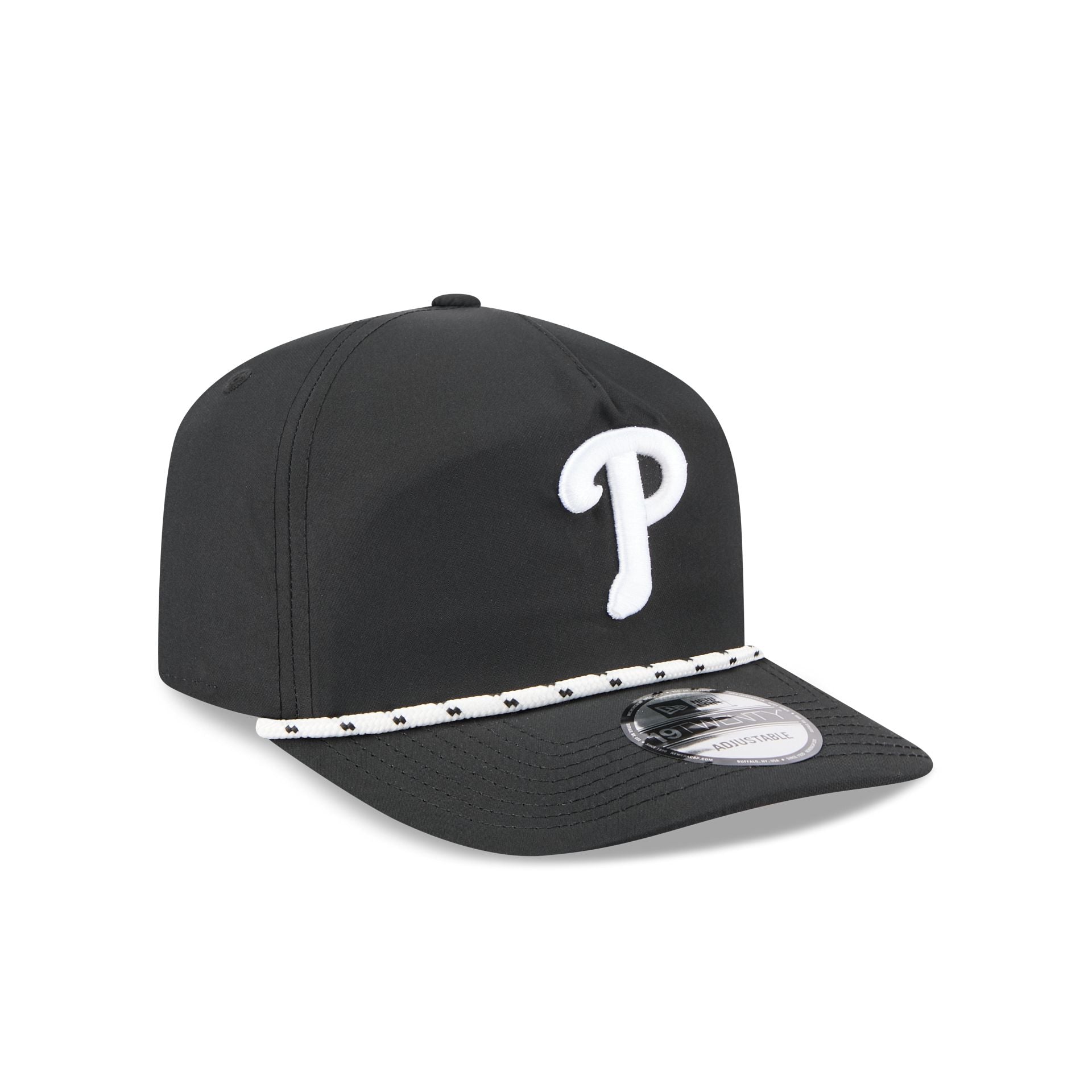 Philadelphia Phillies Black and White Rope 19TWENTY Snapback Hat