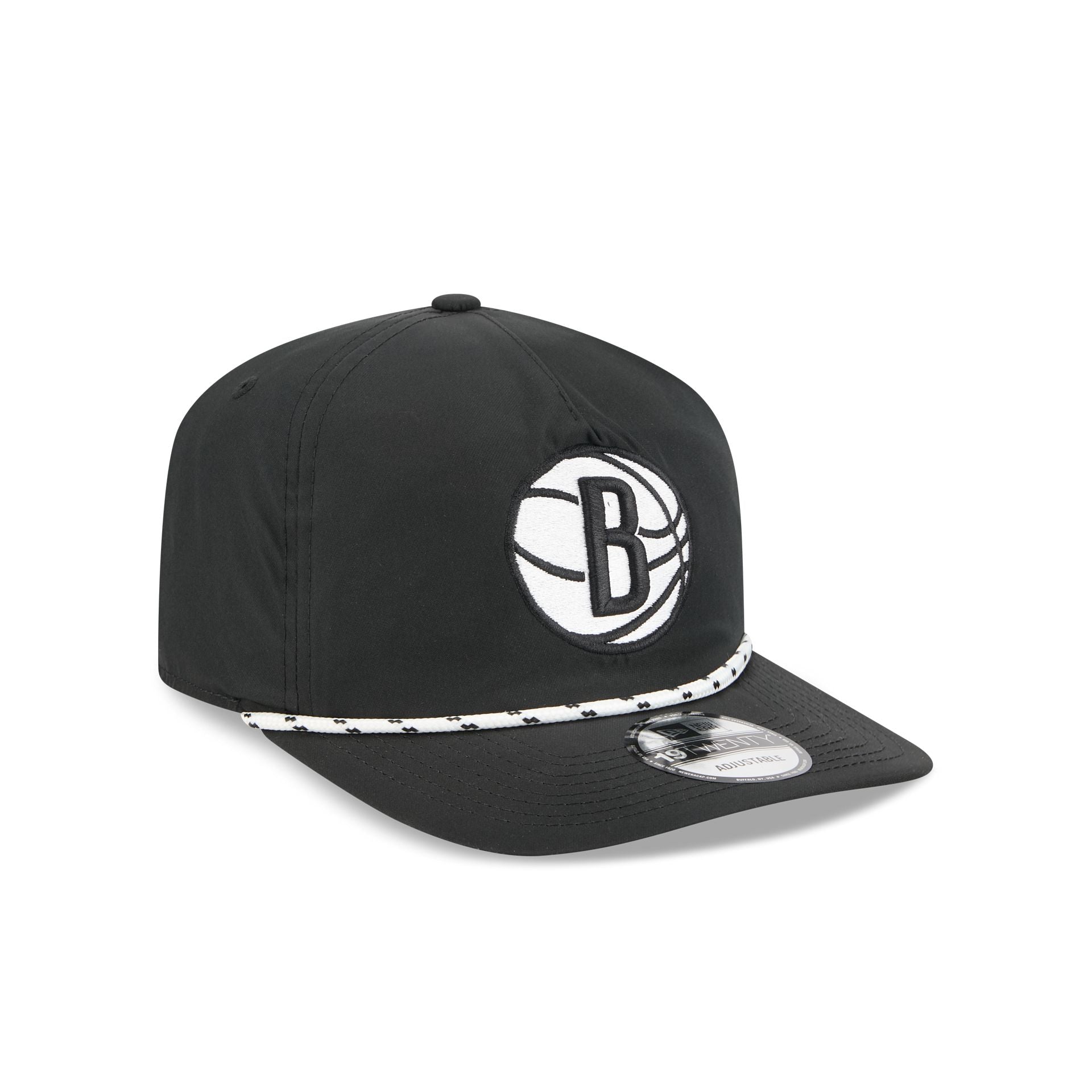Brooklyn Nets Black and White Rope 19TWENTY Snapback Hat