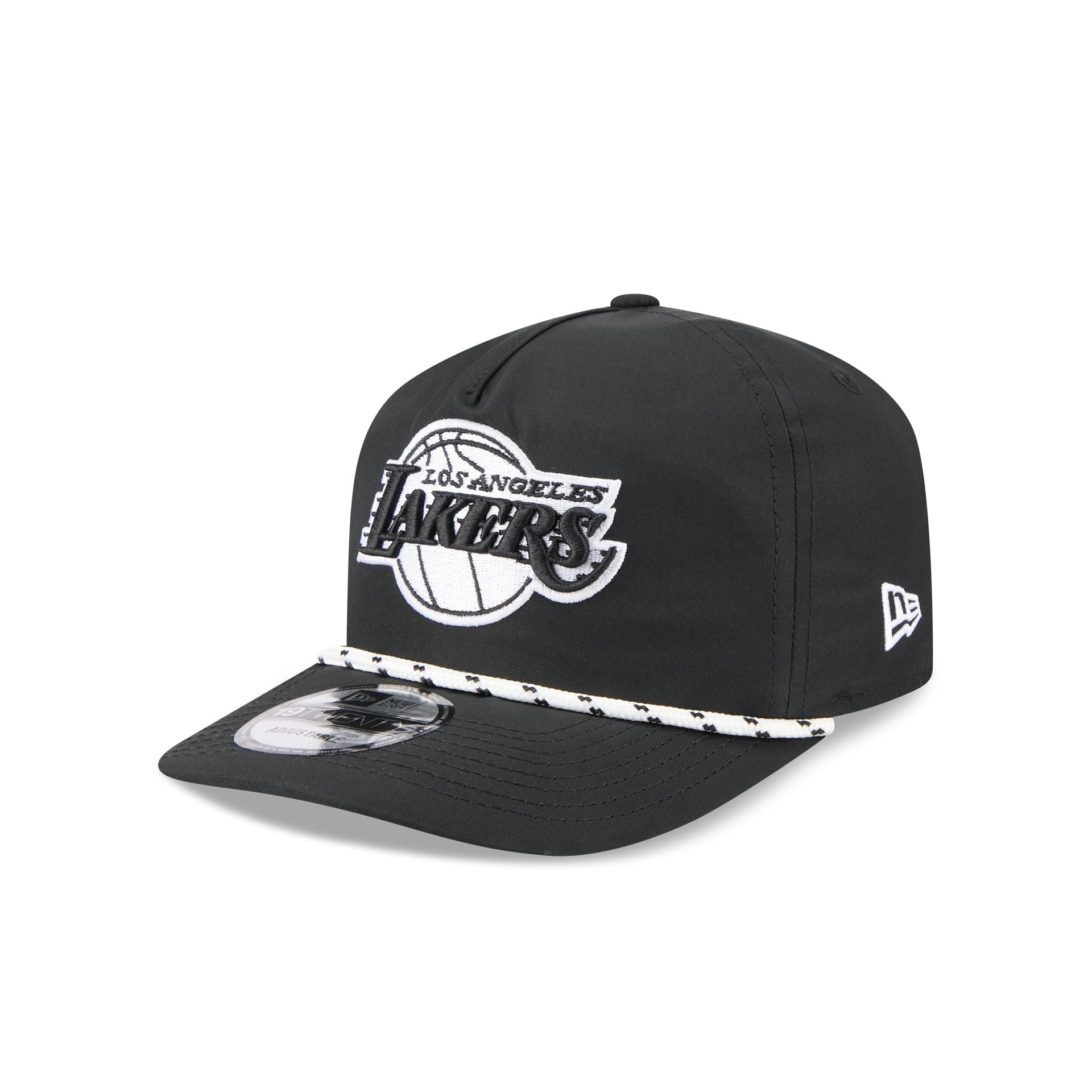 Los Angeles Lakers Black and White Rope 19TWENTY Snapback Hat