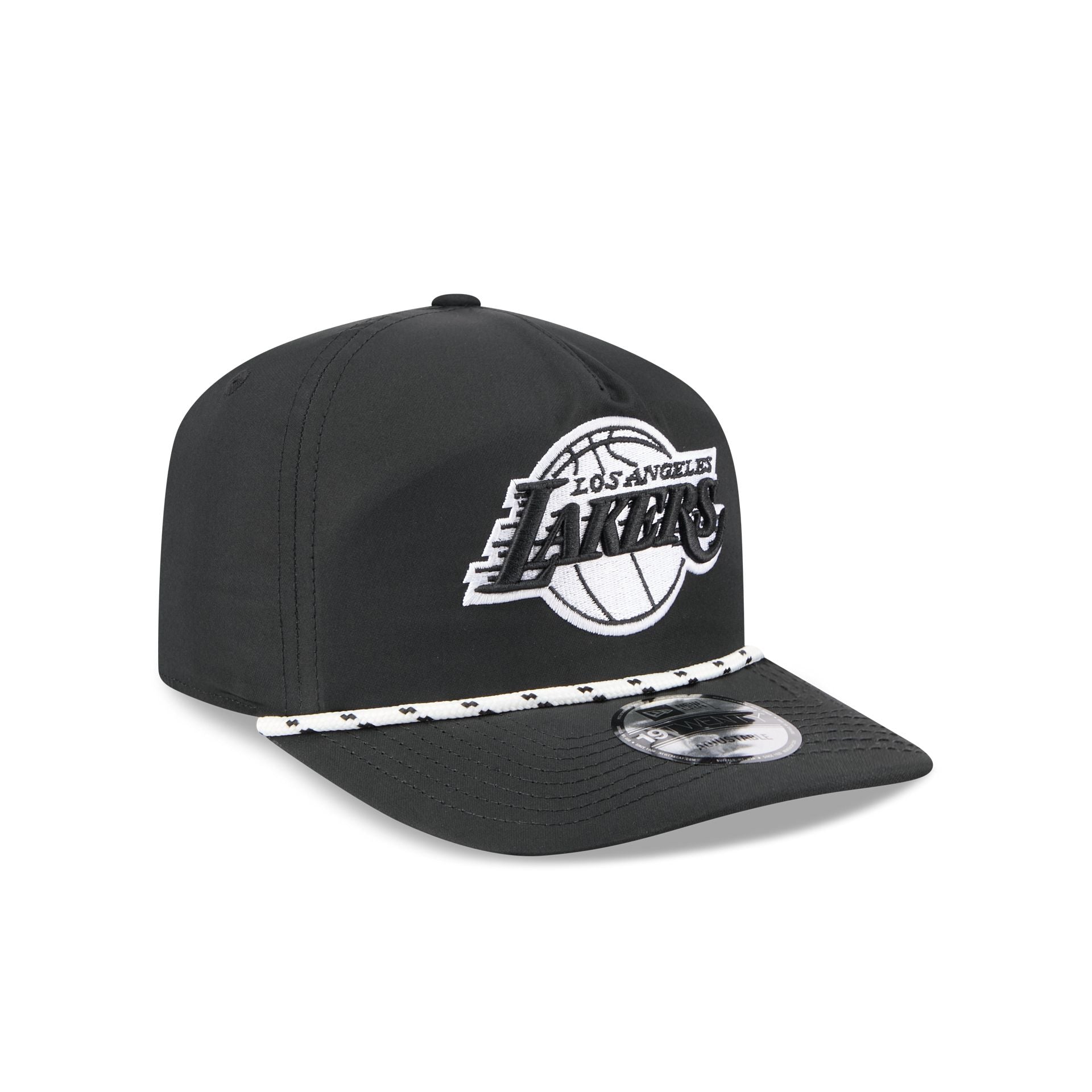 Los Angeles Lakers Black and White Rope 19TWENTY Snapback Hat