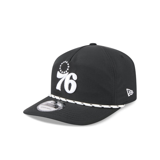 Philadelphia 76ers Black and White Rope 19TWENTY Snapback Hat - New Era Cap
