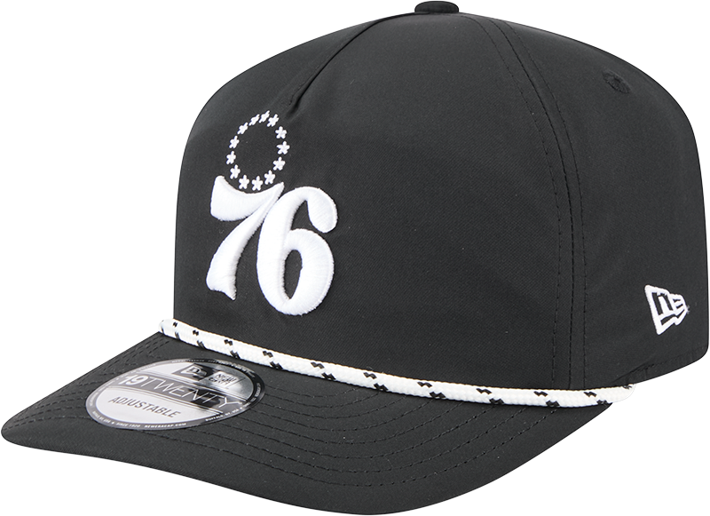Philadelphia 76ers Black and White Rope 19TWENTY Snapback Hat