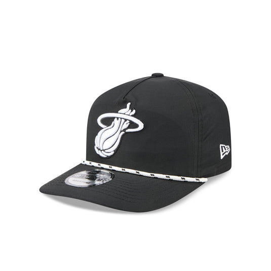 Miami Heat Black and White Rope 19TWENTY Snapback Hat - New Era Cap