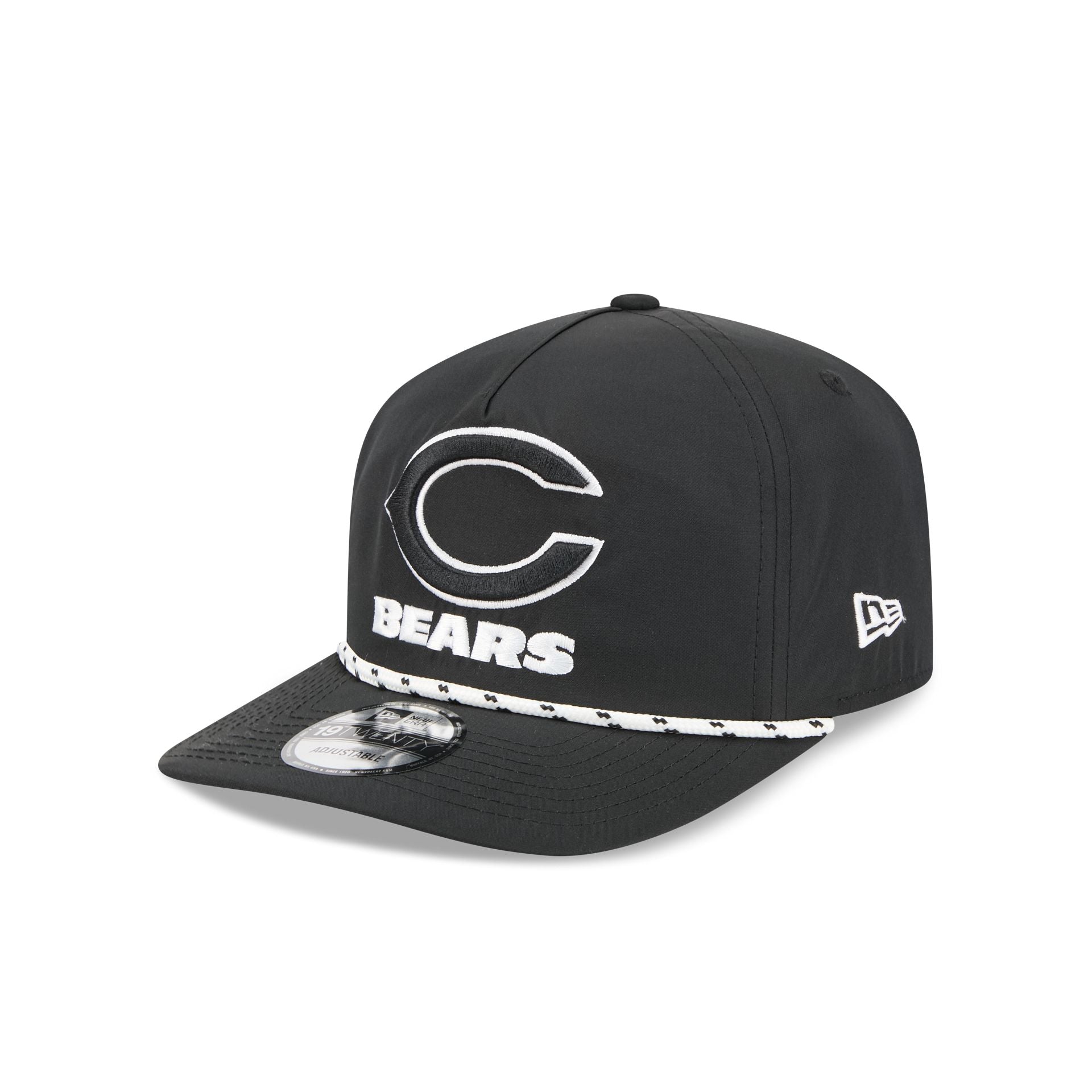 Chicago Bears Black and White Rope 19TWENTY Snapback Hat