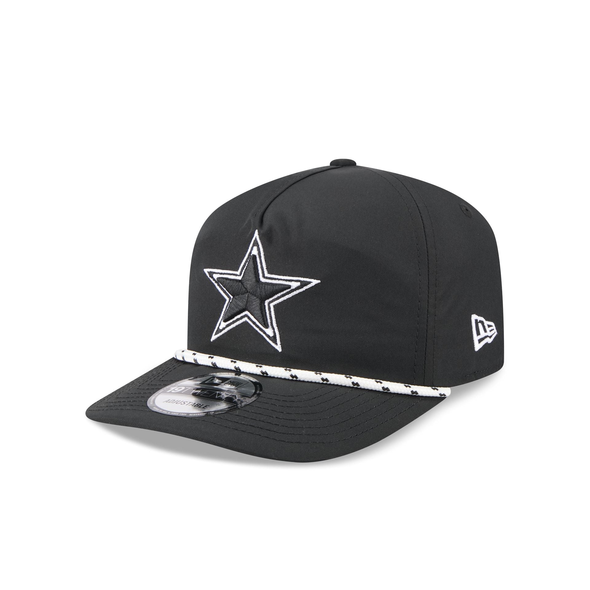 Dallas Cowboys Black and White Rope 19TWENTY Snapback Hat