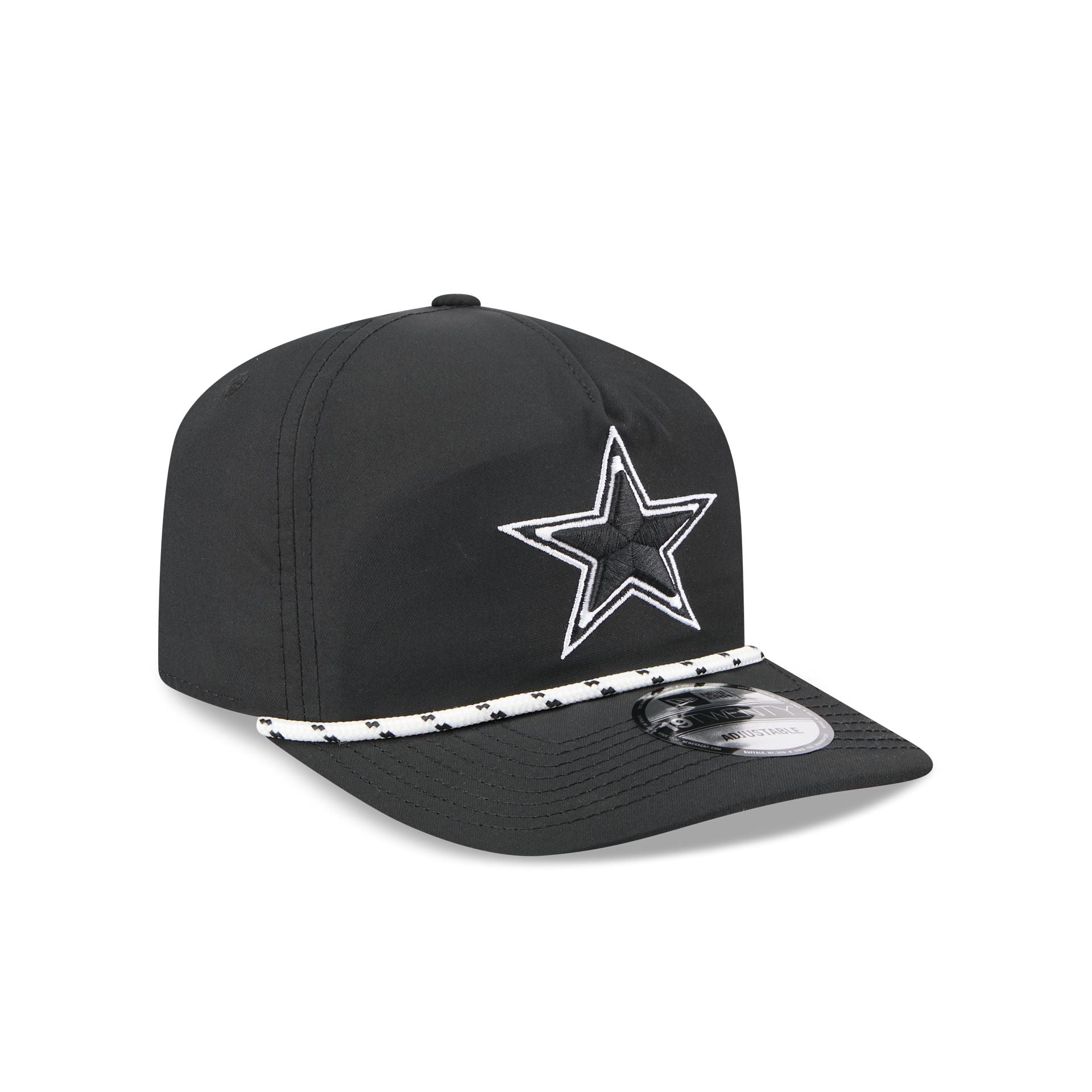 Dallas Cowboys Black and White Rope 19TWENTY Snapback Hat