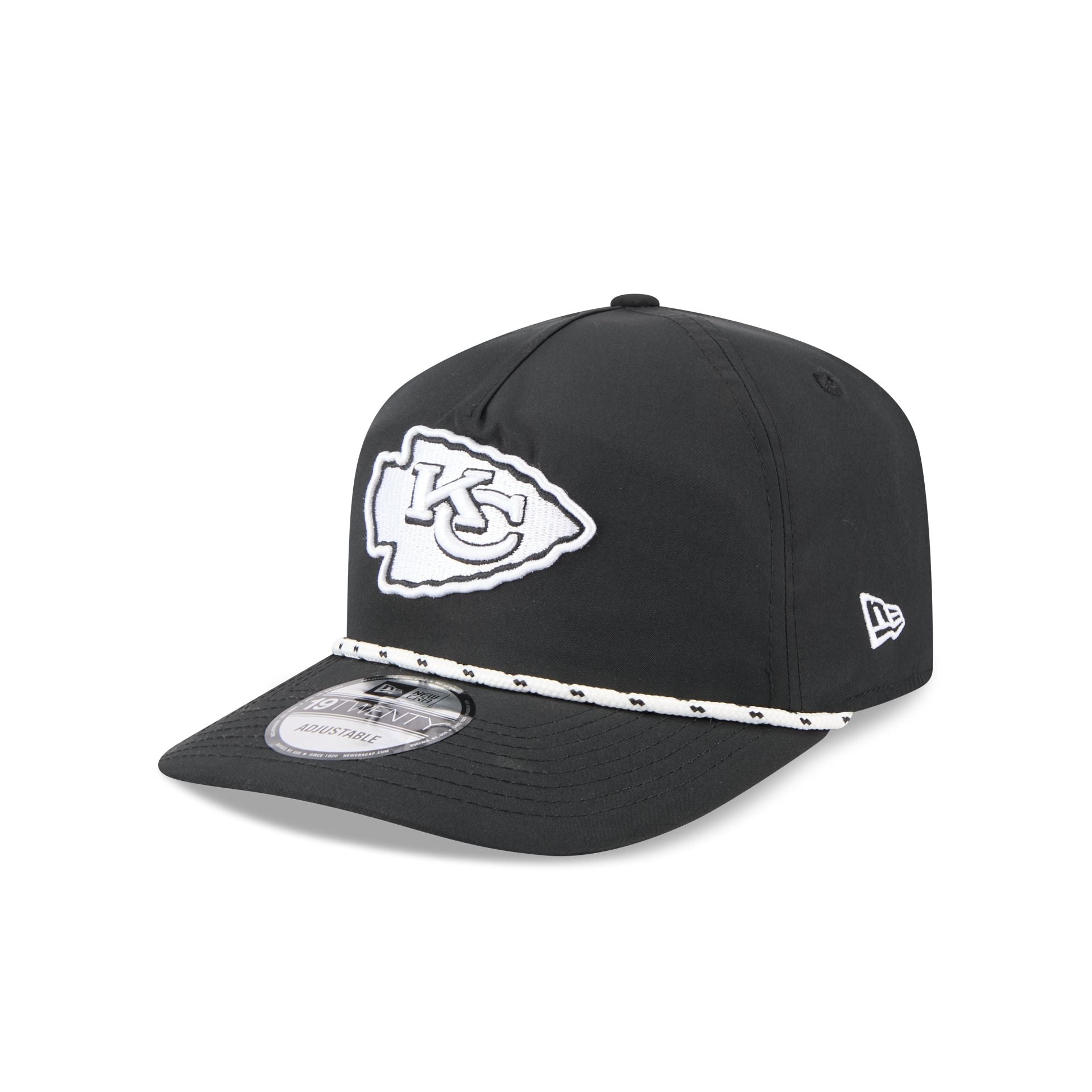 Kansas City Chiefs Black and White Rope 19TWENTY Snapback Hat