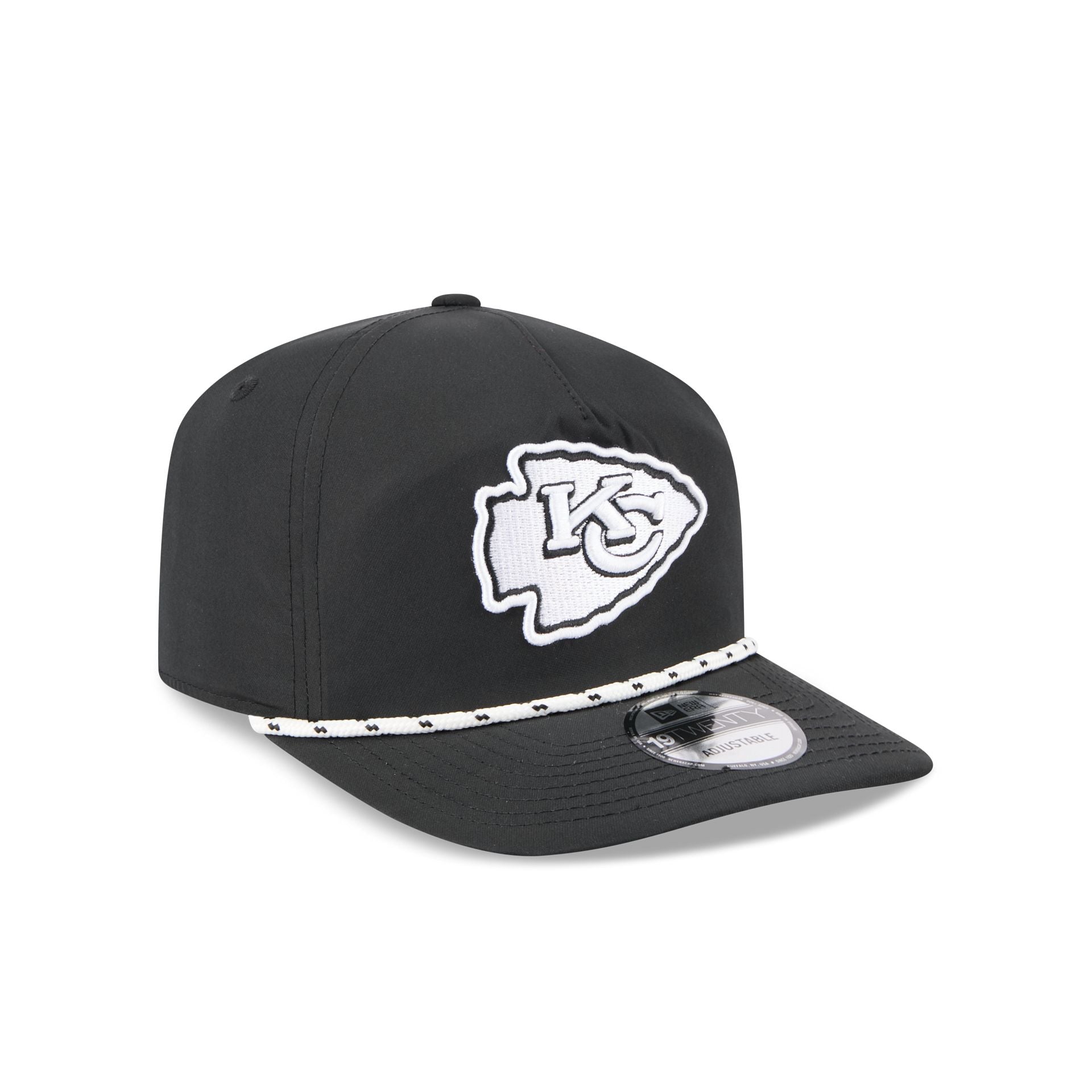 Kansas City Chiefs Black and White Rope 19TWENTY Snapback Hat
