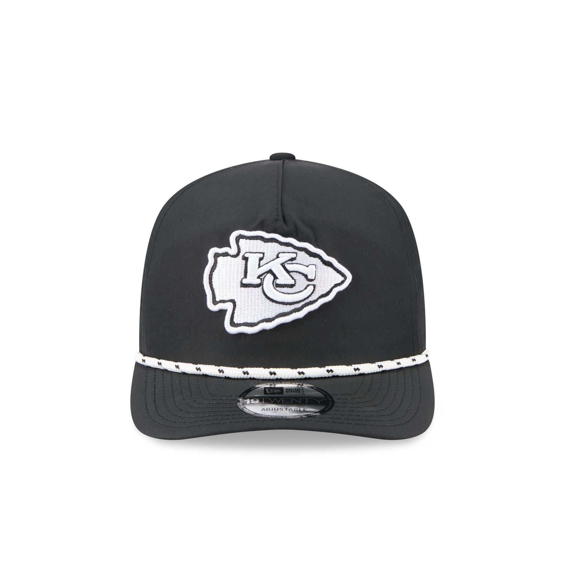Kansas City Chiefs Black and White Rope 19TWENTY Snapback Hat