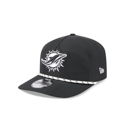 Miami Dolphins Black and White Rope 19TWENTY Snapback Hat - New Era Cap