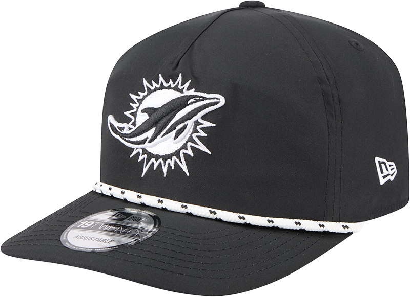 Miami Dolphins Black and White Rope 19TWENTY Snapback Hat