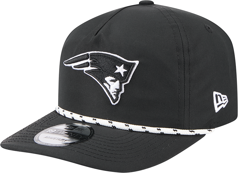 New England Patriots Black and White Rope 19TWENTY Snapback Hat