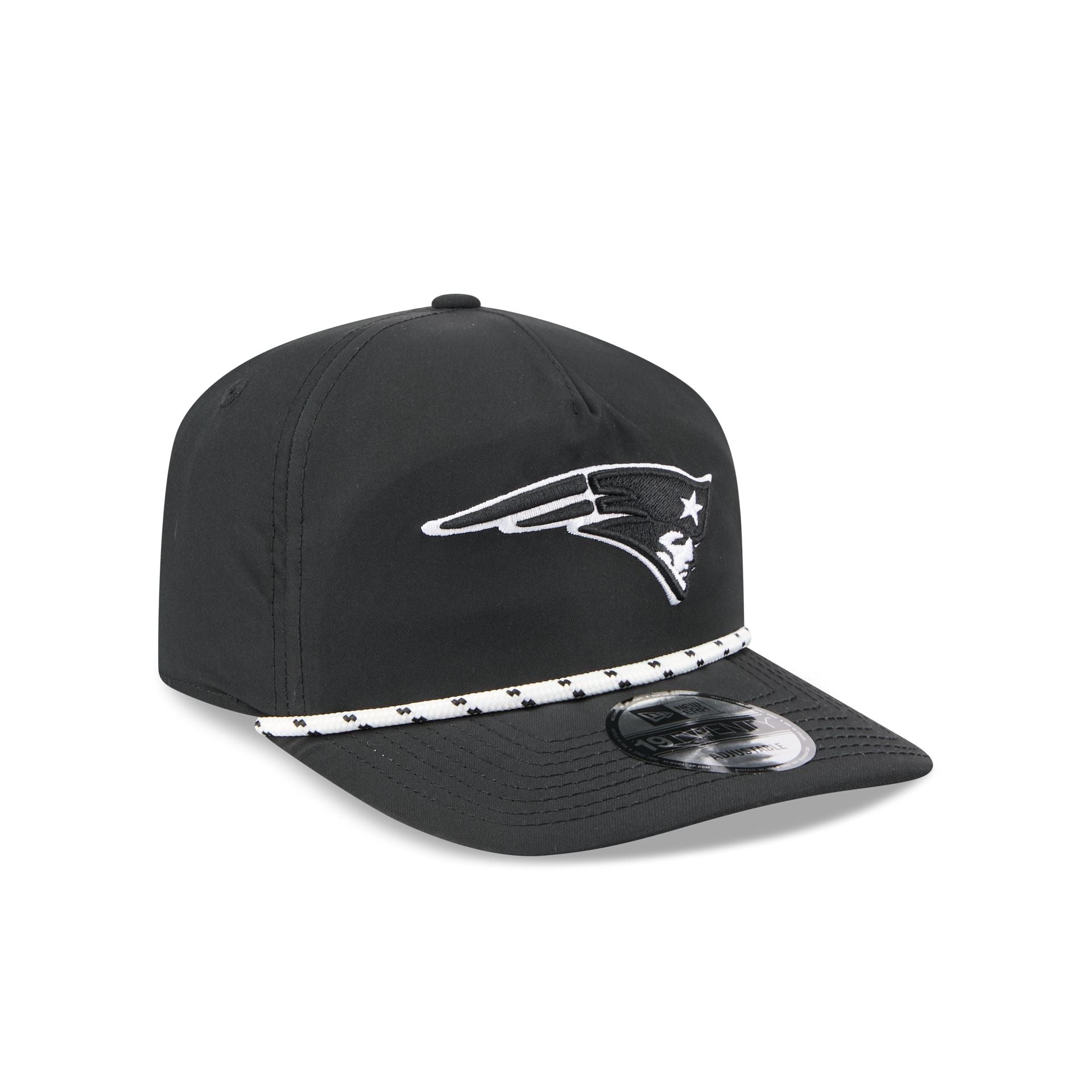New England Patriots Black and White Rope 19TWENTY Snapback Hat