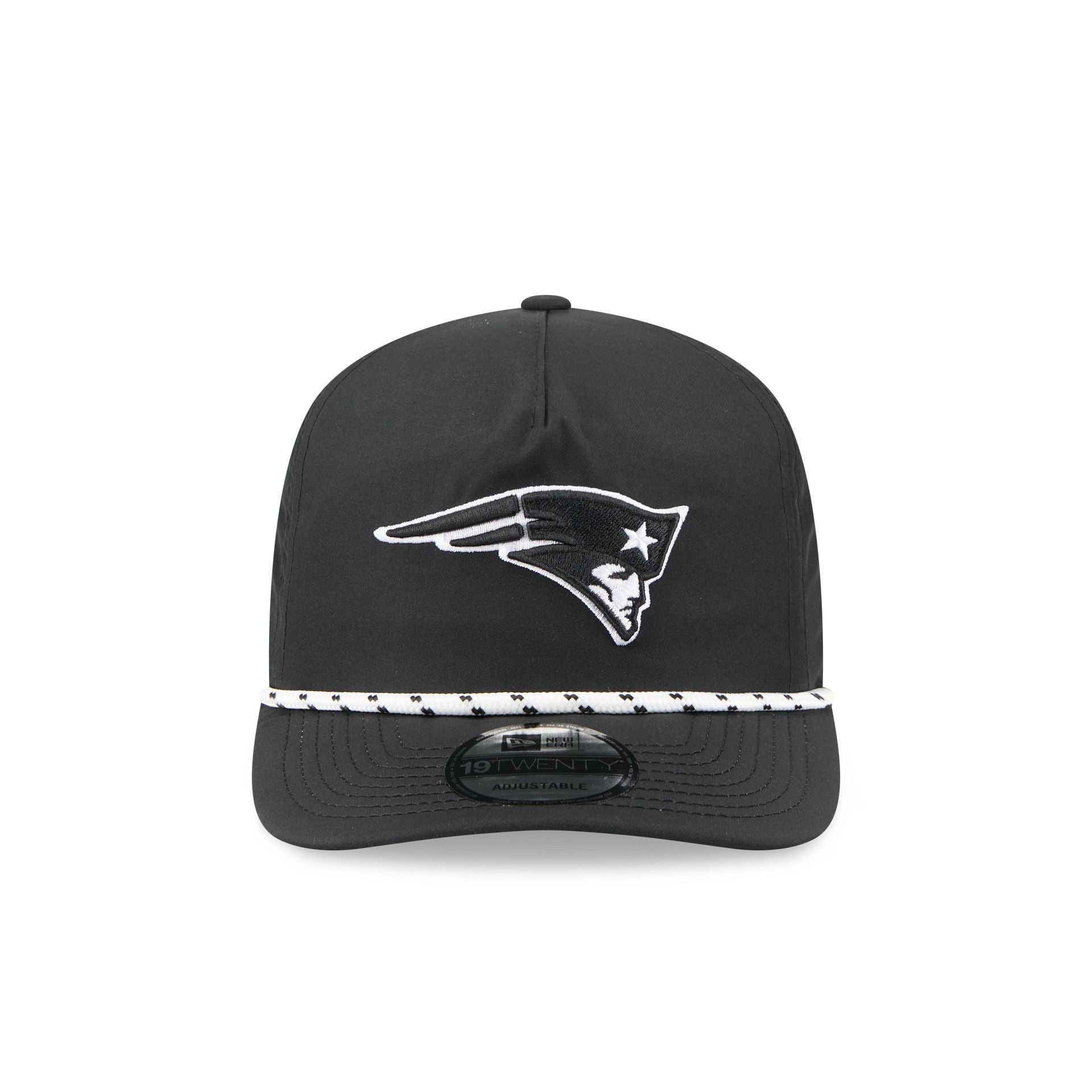 New England Patriots Black and White Rope 19TWENTY Snapback Hat