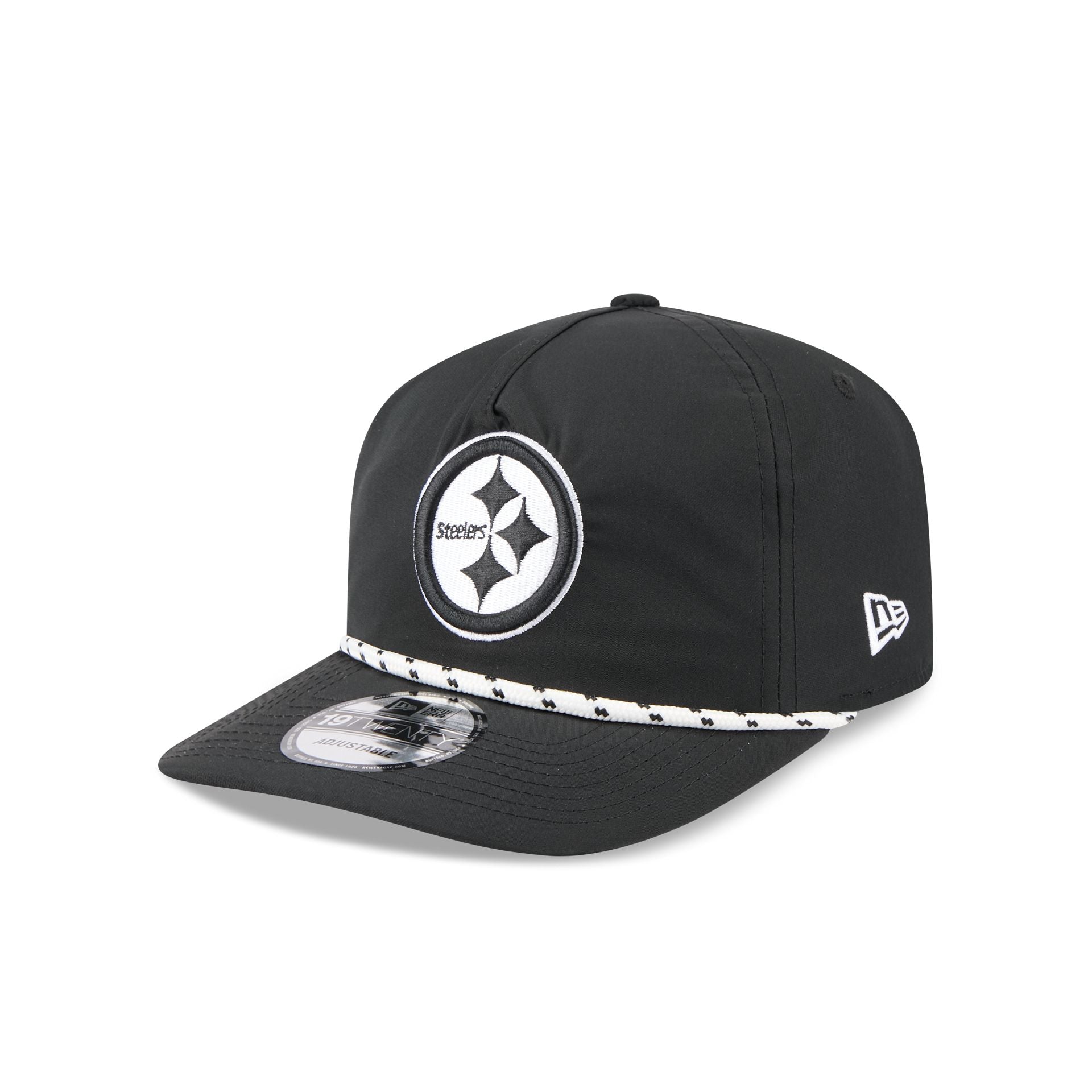 Pittsburgh Steelers Black and White Rope 19TWENTY Snapback Hat