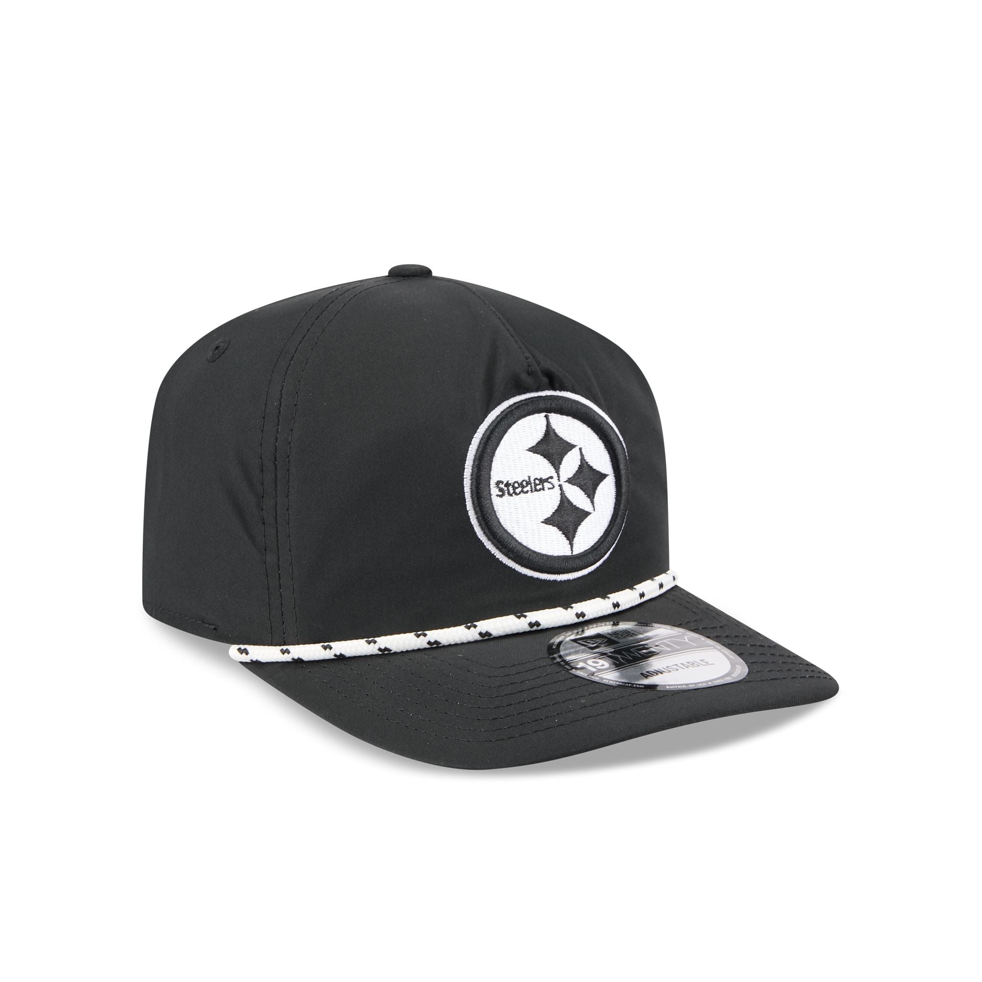 Pittsburgh Steelers Black and White Rope 19TWENTY Snapback Hat