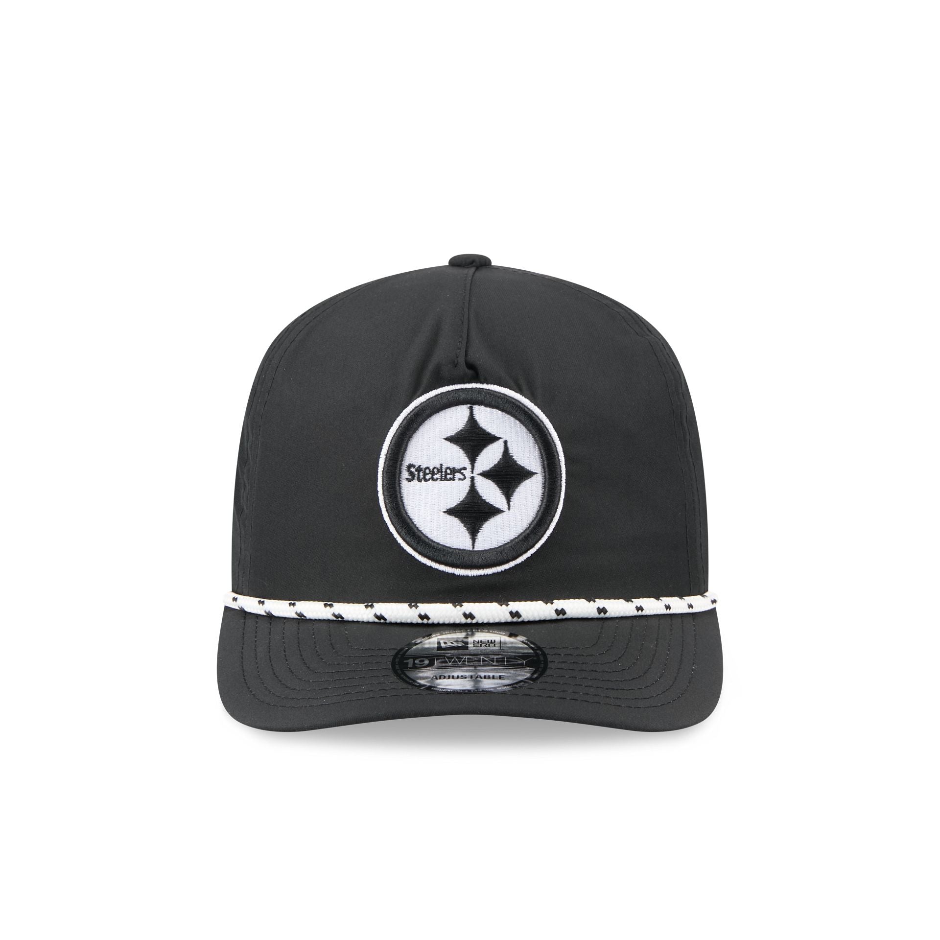 Pittsburgh Steelers Black and White Rope 19TWENTY Snapback Hat