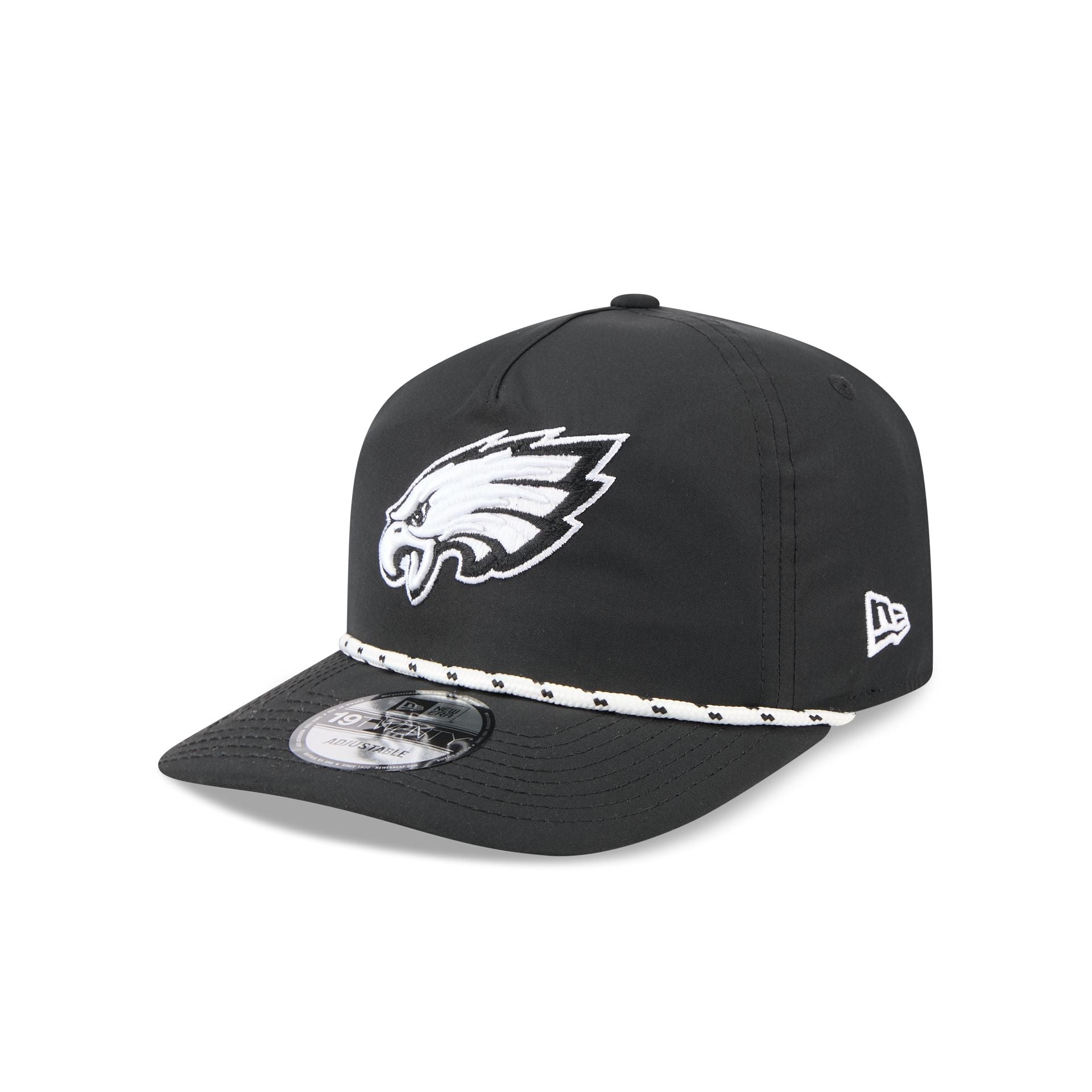 Philadelphia Eagles Black and White Rope 19TWENTY Snapback Hat