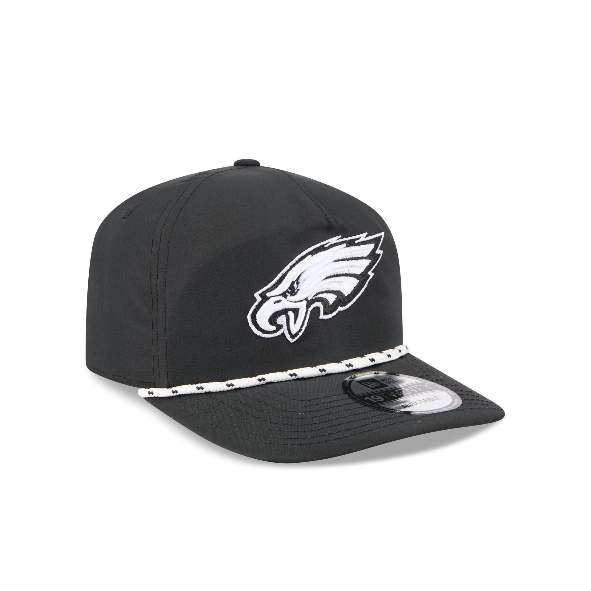 Philadelphia Eagles Black and White Rope 19TWENTY Snapback Hat