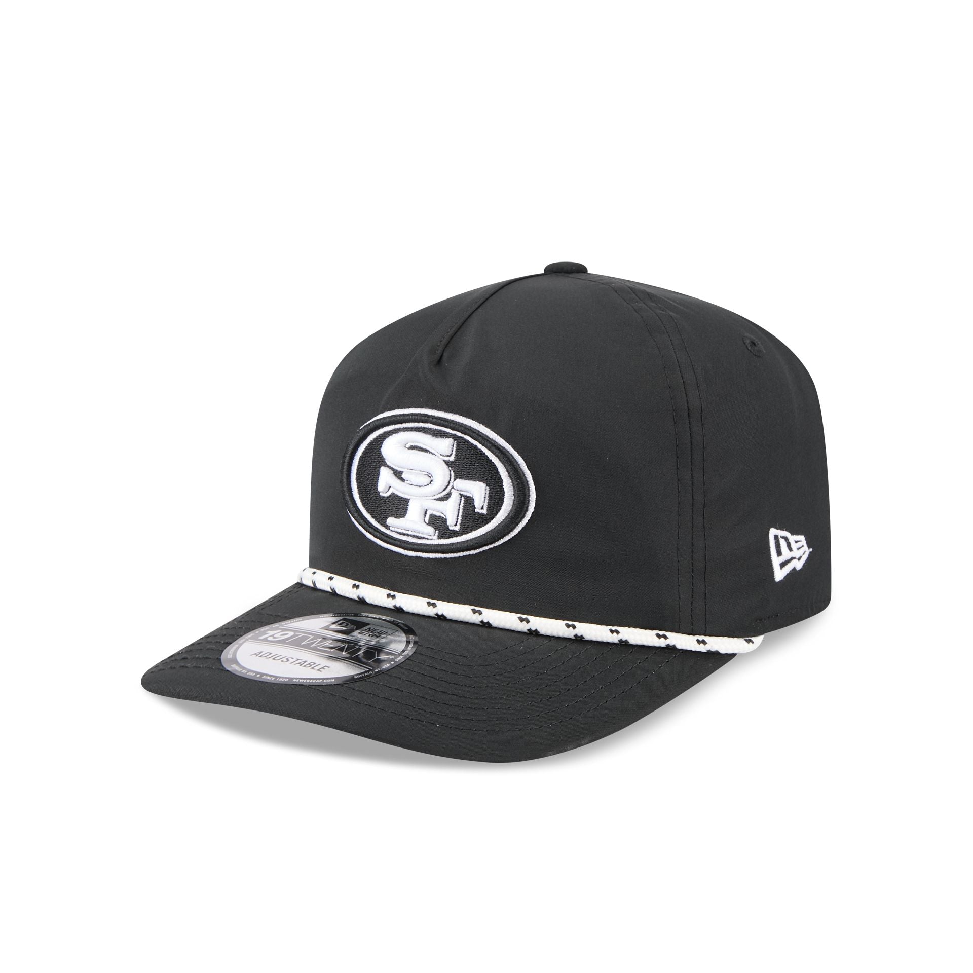 San Francisco 49ers Black and White Rope 19TWENTY Snapback Hat
