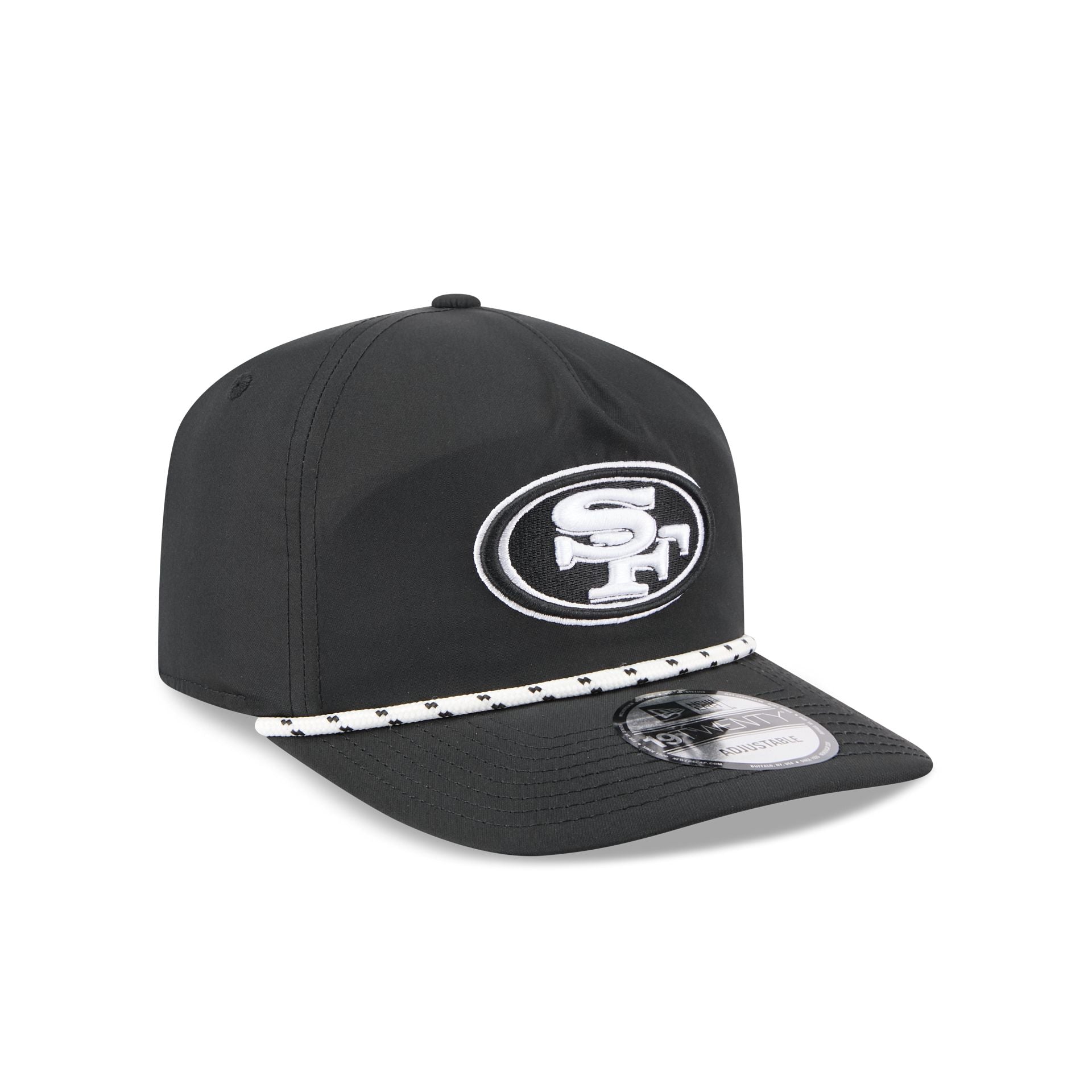 San Francisco 49ers Black and White Rope 19TWENTY Snapback Hat