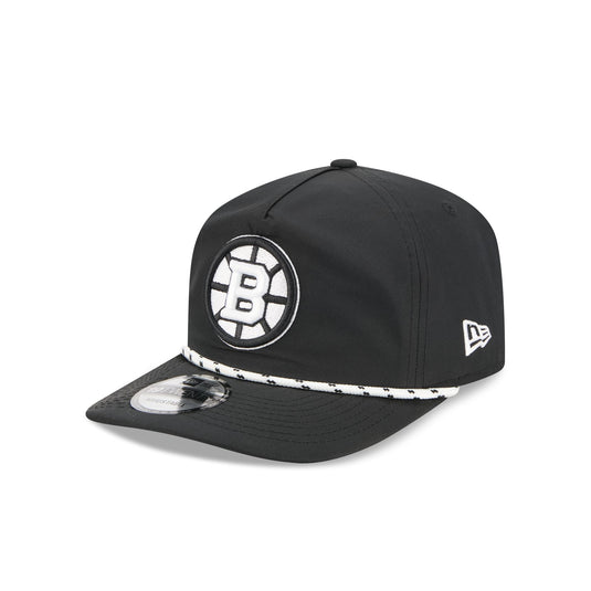Boston Bruins Black and White Rope 19TWENTY Snapback Hat - New Era Cap