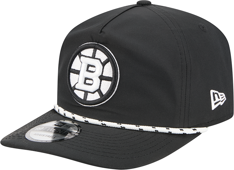 Boston Bruins Black and White Rope 19TWENTY Snapback Hat