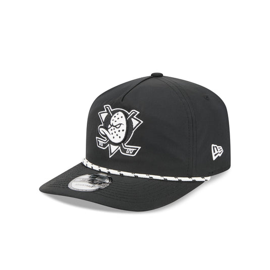 Anaheim Ducks Black and White Rope 19TWENTY Snapback Hat - New Era Cap