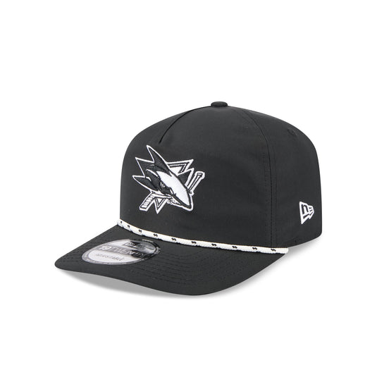 San Jose Sharks Black and White Rope 19TWENTY Snapback Hat - New Era Cap