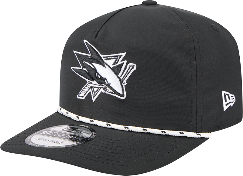 San Jose Sharks Black and White Rope 19TWENTY Snapback Hat