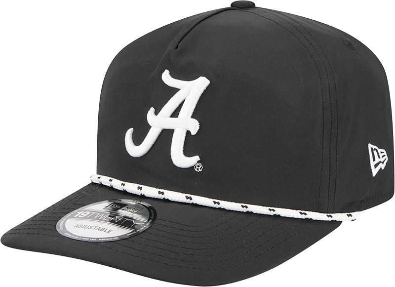 Alabama Crimson Tide Black and White Rope 19TWENTY Snapback Hat