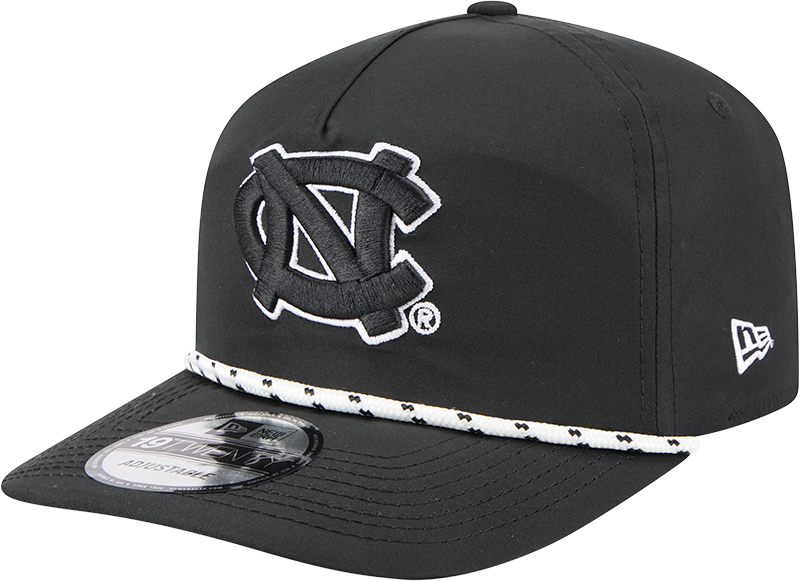 North Carolina Tar Heels Black and White Rope 19TWENTY Snapback Hat