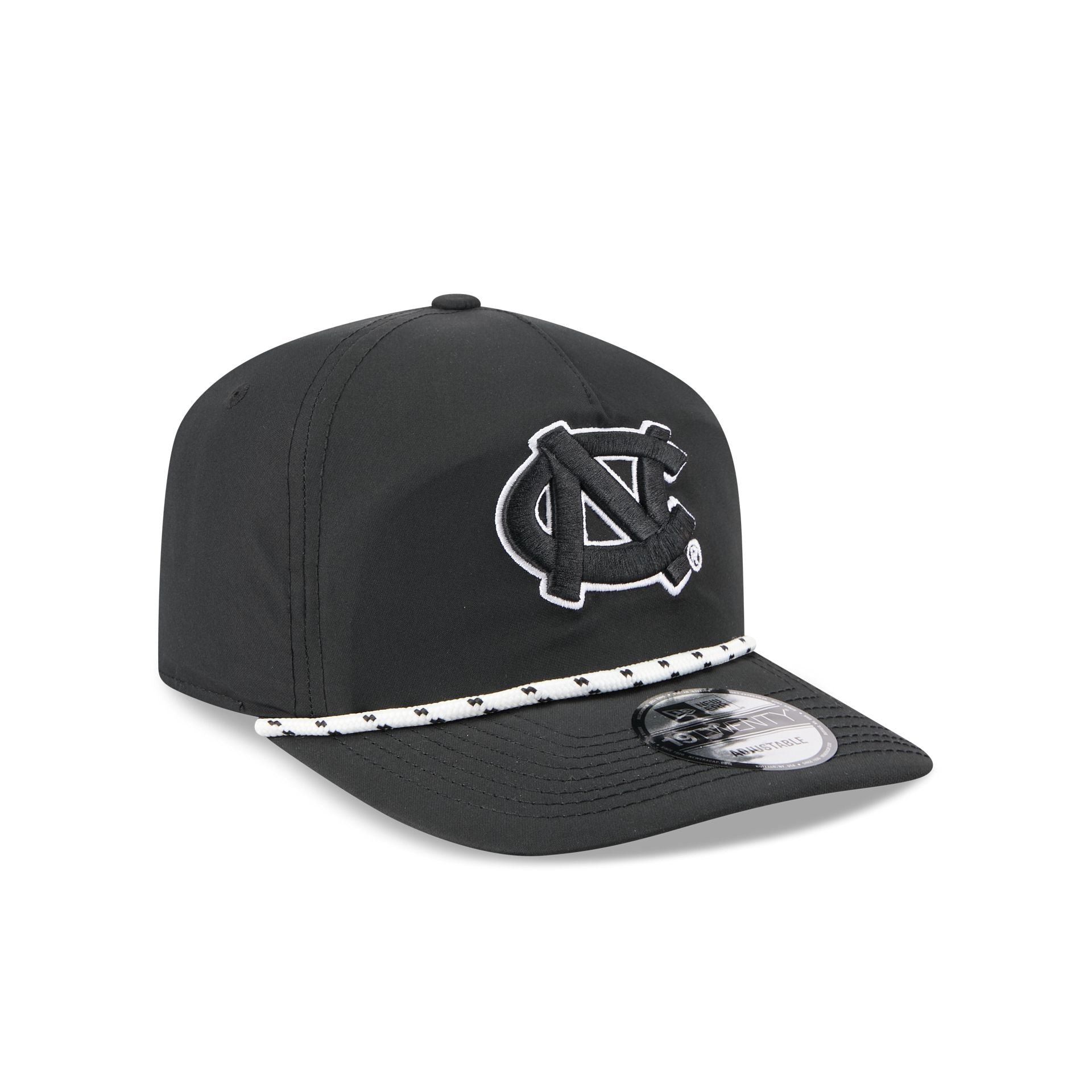 North Carolina Tar Heels Black and White Rope 19TWENTY Snapback Hat