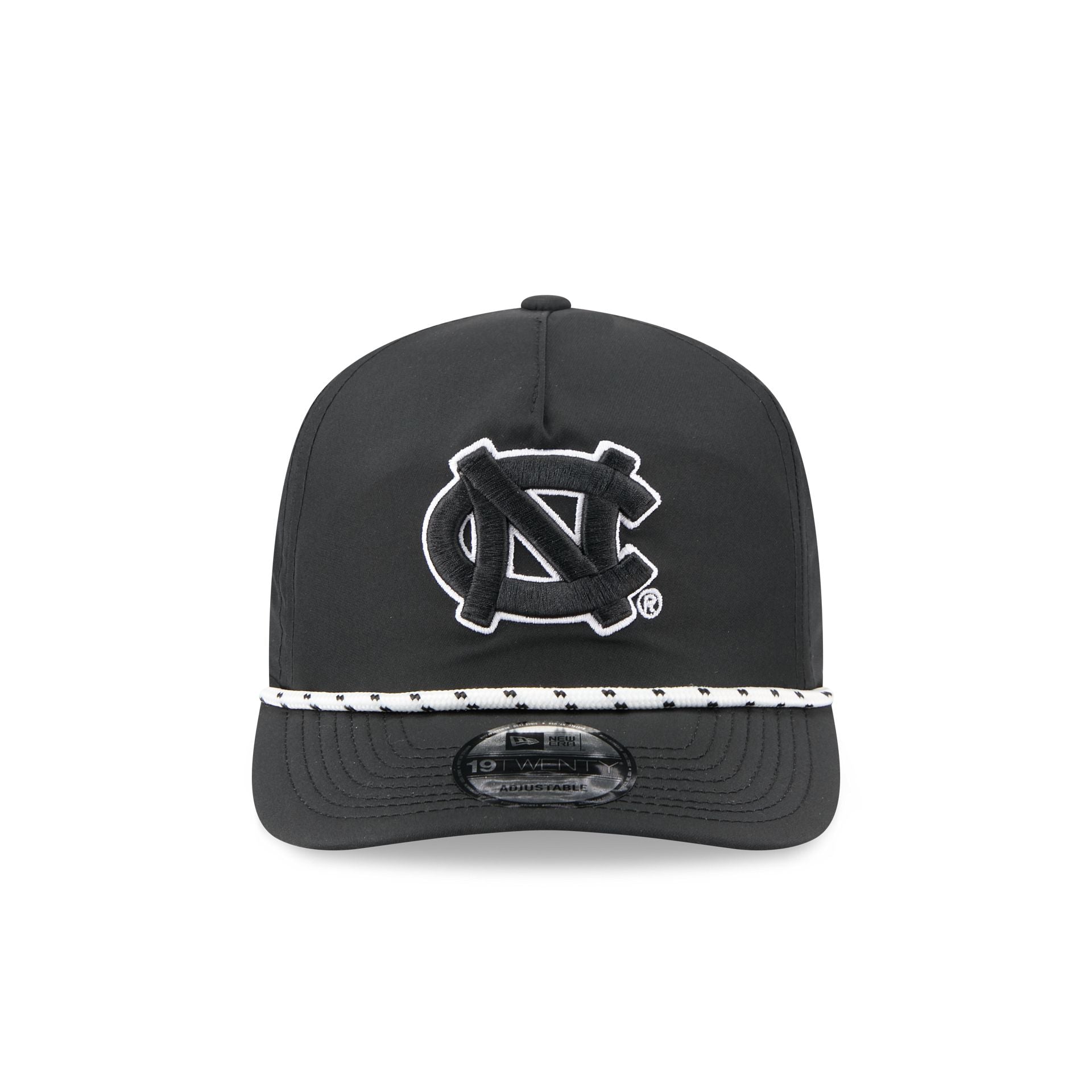 North Carolina Tar Heels Black and White Rope 19TWENTY Snapback Hat