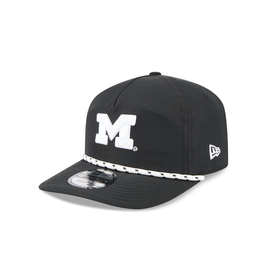 Michigan Wolverines Black and White Rope 19TWENTY Snapback Hat - New Era Cap