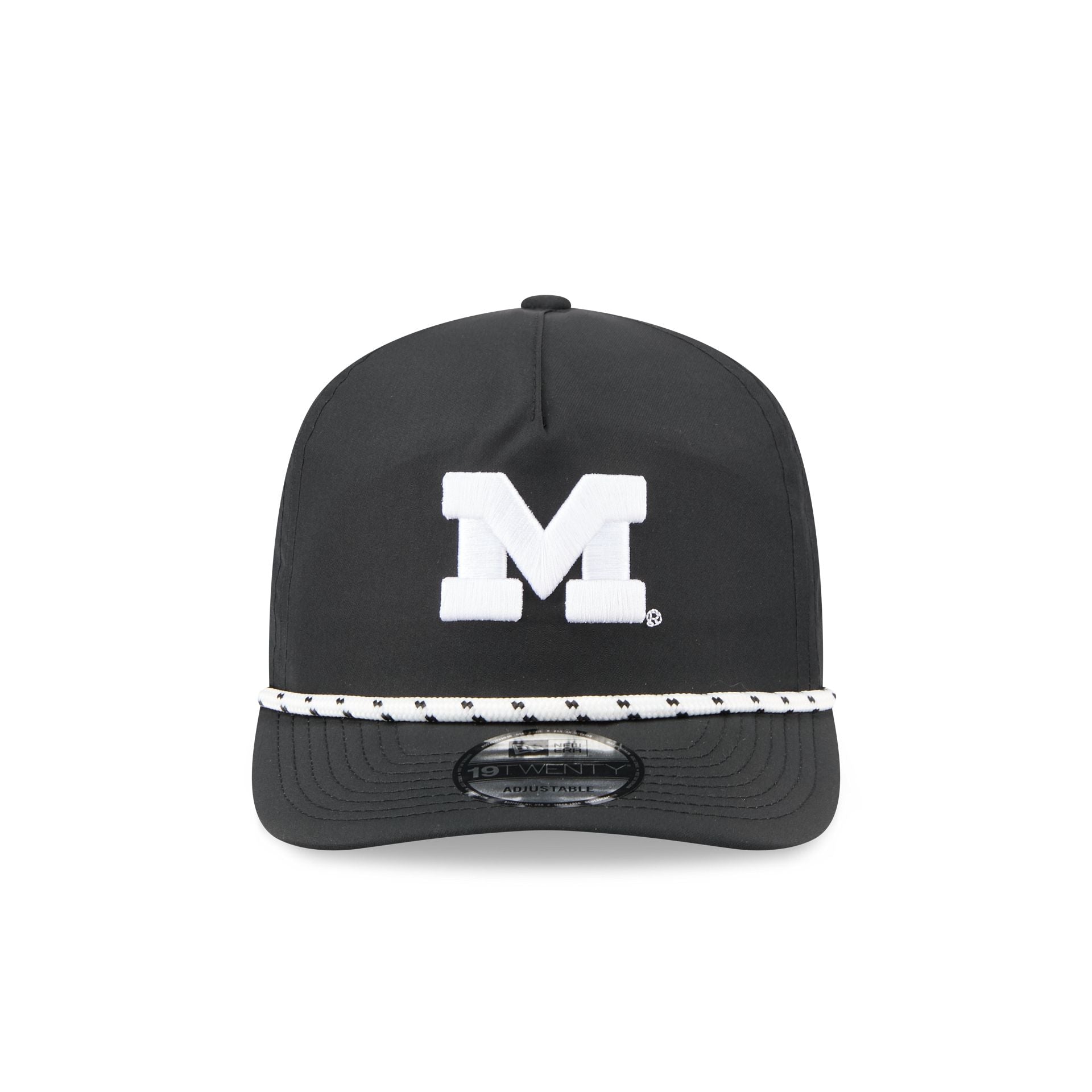 Michigan Wolverines Black and White Rope 19TWENTY Snapback Hat