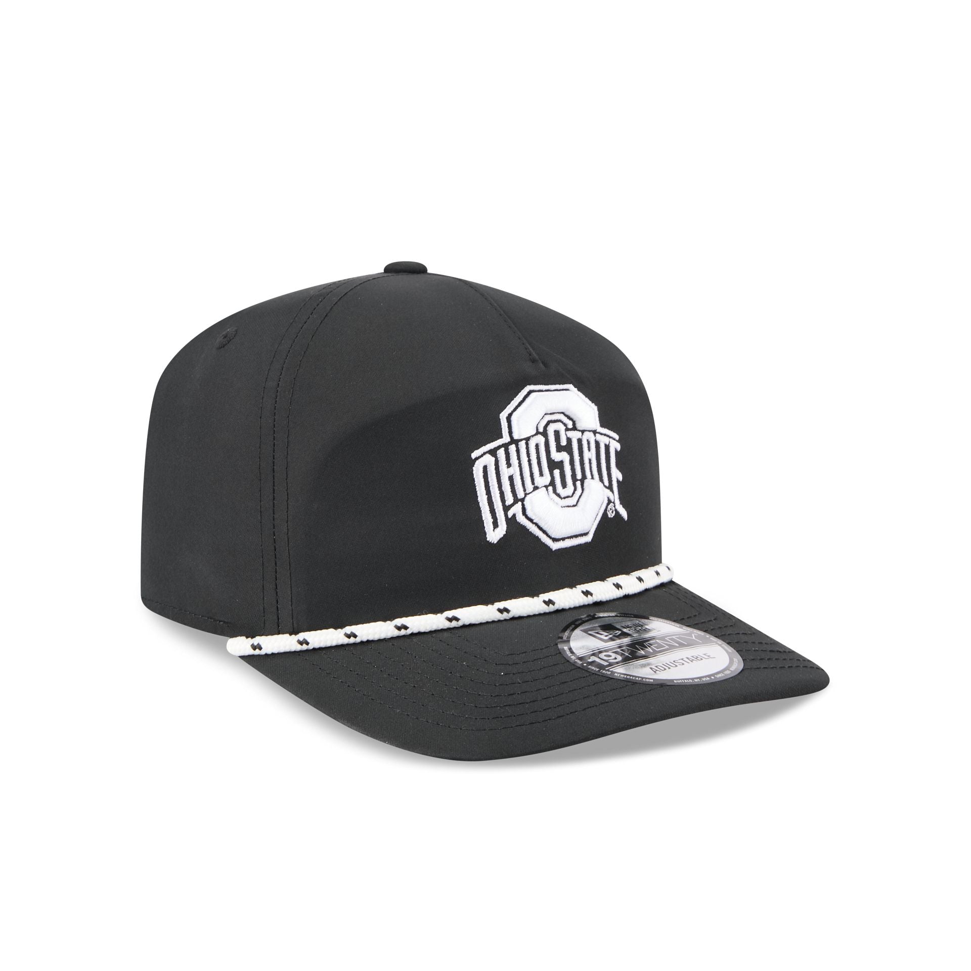 Ohio State Buckeyes Black and White Rope 19TWENTY Snapback Hat