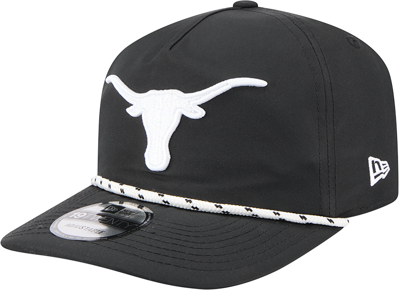 Texas Longhorns Black and White Rope 19TWENTY Snapback Hat